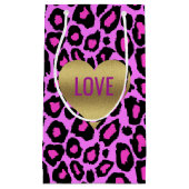 Leopard-Liebe-rosa und lila Party-Geschenk-Taschen Kleine Geschenktüte (Vorderseite)