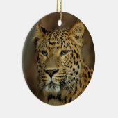 Leopard liebt Weihnachtsbaum Keramikornament (Rechts)