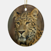Leopard liebt Weihnachtsbaum Keramikornament (Links)