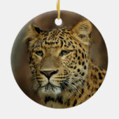Leopard liebt Weihnachtsbaum Keramikornament (Hinten)