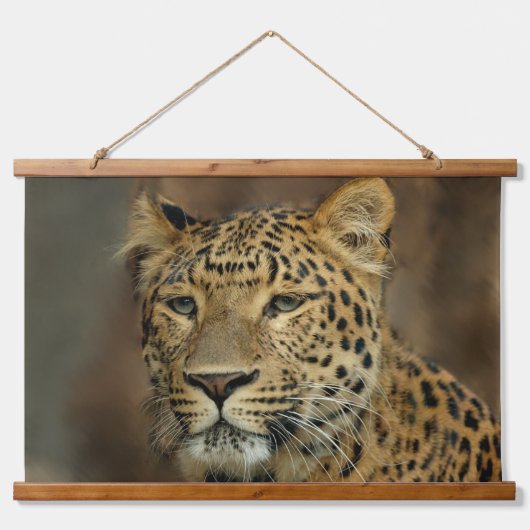 Leopard liebt Wildlife Wandteppich Mit Holzrahmen (Vorne)