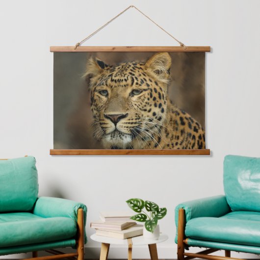 Leopard liebt Wildlife Wandteppich Mit Holzrahmen (Wohnzimmer)
