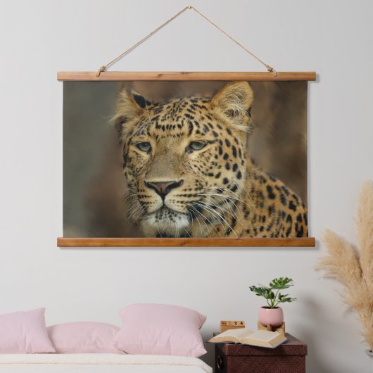 Leopard liebt Wildlife Wandteppich Mit Holzrahmen (Schlafzimmer)