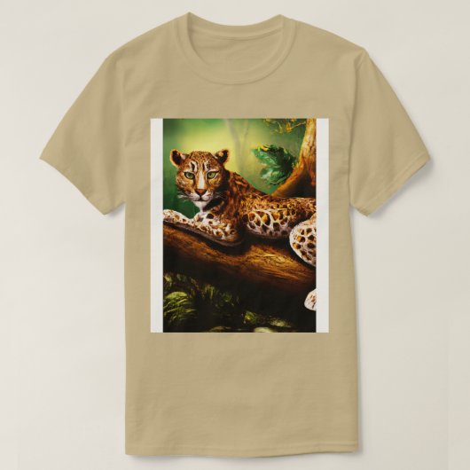 Leopard liegt auf Baum 1 T-Shirt (Design vorne)