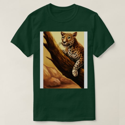 Leopard liegt auf Baum 2 T-Shirt (Design vorne)