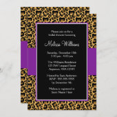 Leopard Lila Bridal Dusche Einladungen (Vorne/Hinten)