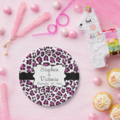 Leopard Lila Schwarz-weiße Teller für kundenspezif (Party)