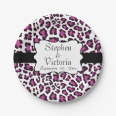 Leopard Lila Schwarz-weiße Teller für kundenspezif (Vorderseite)