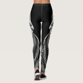 Leopard Line Flow – Künstlerisches Schwarz & Weiß Leggings (Rückseite)
