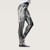 Leopard Line Flow – Künstlerisches Schwarz & Weiß Leggings (Rechts)