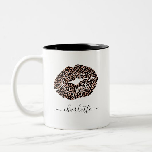 Leopard Lips Animal Print Tasse (Links)