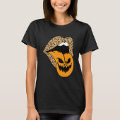 Leopard Lips Halloween Lips Vampire Mouth Pumpkin T-Shirt (Vorderseite)