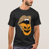 Leopard Lips Halloween Lips Vampire Mouth Pumpkin T-Shirt (Vorderseite)