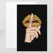 Leopard Lips Scissors Tattoo Finger Cool Barber Briefpapier (Vorne/Hinten)