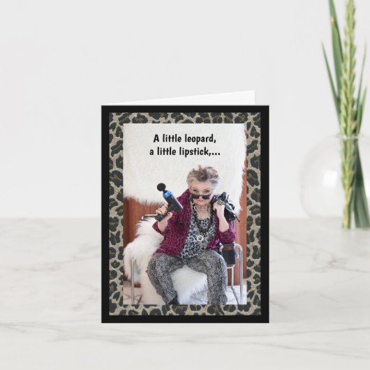 Leopard, Lipstick, Höflichkeit Karte (Vorderseite)
