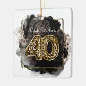 Leopard Look Who's 40 Birthday Custom Foto Fun Keramikornament (Links)