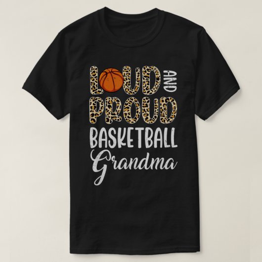 Leopard Loud Proud American Basketball Oma Fam T-Shirt (Design vorne)