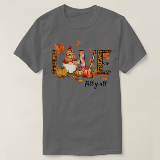 Leopard Love Fall Y'all Funny Autumn Pumpkin Fall  T-Shirt (Design vorne)