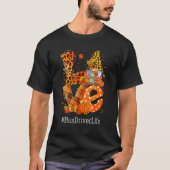 Leopard LOVE Gnome Fall Pumpkin Bus Driver Life Th T-Shirt (Vorderseite)