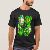 Leopard Love Three Gnomes Lucky Shamrock St. Patri T-Shirt (Vorderseite)