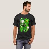 Leopard Love Three Gnomes Lucky Shamrock St Patric T-Shirt (Vorne ganz)