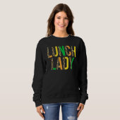 Leopard Lucky Lunch Lady St Patrick's Day Cafeteri Sweatshirt (Vorne ganz)