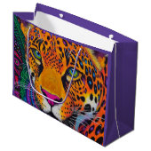 Leopard Luminous Große Geschenktüte (Vorderseite Schrägansicht)