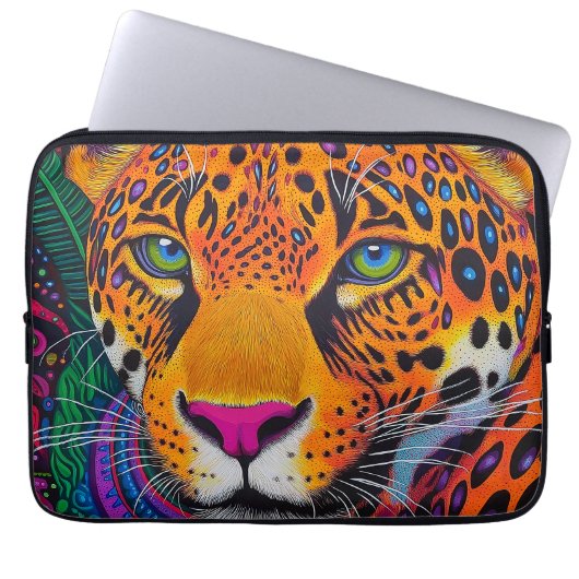 Leopard Luminous Laptopschutzhülle (Vorderseite)