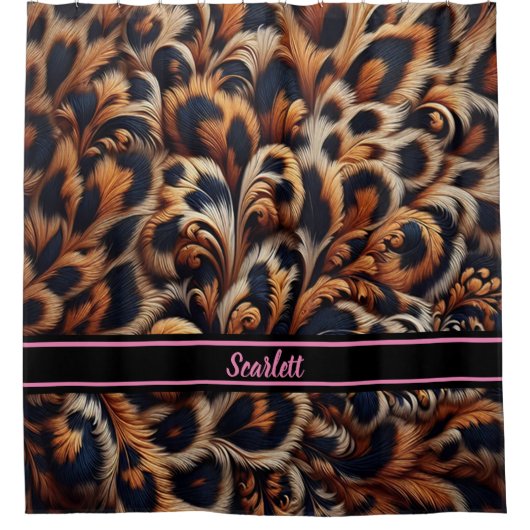 Leopard Luxe: Ihr Badezimmer mit einem Duschvorhang (Vorderseite)