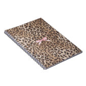 Leopard Luxe Notizbuch mit rosa Schleife Notizblock (Rechte Seite)
