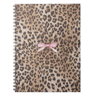Leopard Luxe Notizbuch mit rosa Schleife Notizblock