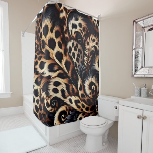 Leopard Luxe: Schlafen mit Fierce Style Duschvorhang (Beispiel)