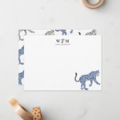 Leopard Luxe Stationary Mitteilungskarte (Vorderseite/Rückseite Beispiel)