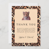 Leopard Luxury Lion Tiger Wool Muster Baby Dusche Dankeskarte (Vorderseite)