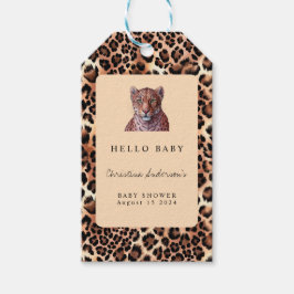 Leopard Luxury Lion Tiger Wool Muster Baby Dusche Geschenkanhänger