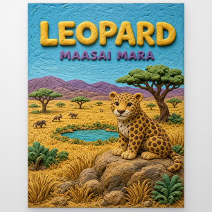 Leopard Maasai Mara Modern KlayKoo Postkarte