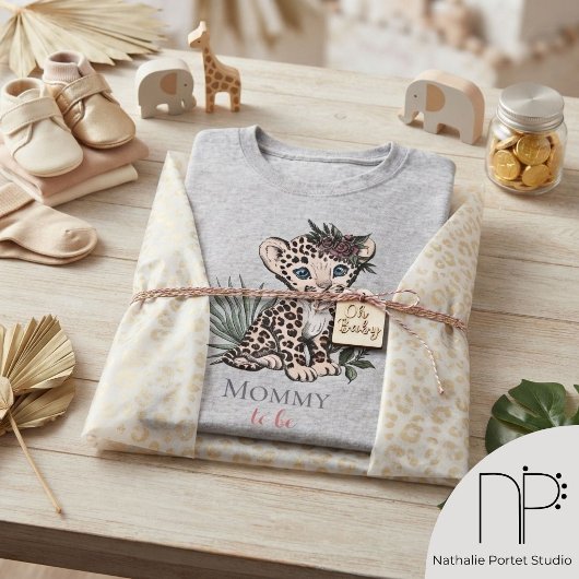 Leopard-Mädchen-Junges-Mama-wird-Baby-Party T-Shirt