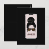 Leopard Mama, Fun Selfie Mama Life, Funny Leopard Postkarte (Vorne/Hinten)