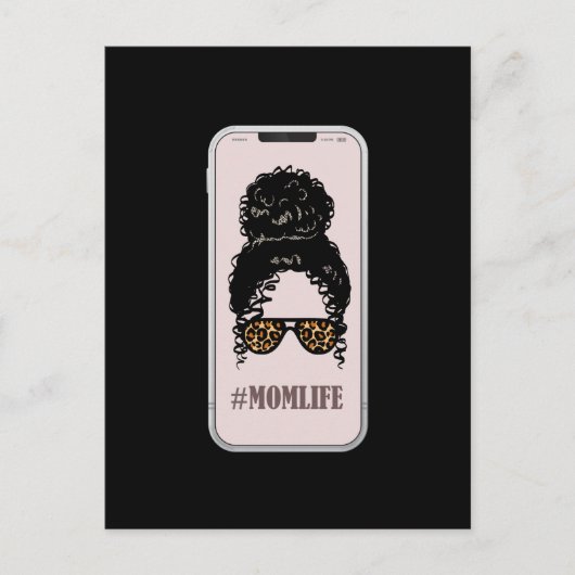 Leopard Mama, Fun Selfie Mama Life, Funny Leopard Postkarte (Vorderseite)