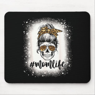 Leopard-Mama Leben süße unordentliche Frisur Mädch Mousepad