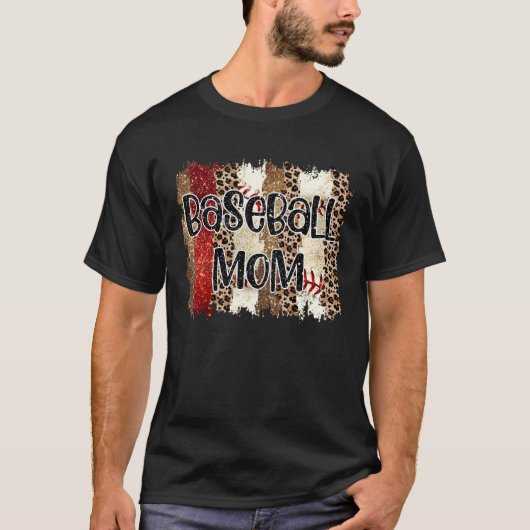 Leopard Mama Leopard Baseball Laces Baseba T-Shirt (Vorderseite)
