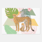 Leopard Mama und Baby im Dschungel Geschenkpapier Set (Vorderseite)