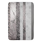 Leopard Marble Glitter Streifen Glam 1 Badematte (Vorderseite Vertikal)