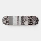 Leopard Marble Glitter Streifen Glam 1 Skateboard (Horizontal)