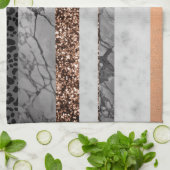 Leopard Marble Glitter Streifen Glam 3 Geschirrtuch (Gefaltet)