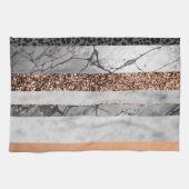 Leopard Marble Glitter Streifen Glam 3 Geschirrtuch (Horizontal)