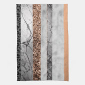 Leopard Marble Glitter Streifen Glam 3 Geschirrtuch (Vertikal)
