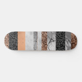 Leopard Marble Glitter Streifen Glam 3 Skateboard (Horizontal)