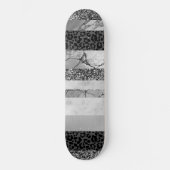 Leopard Marble Glitter Streifen Glam 4 Skateboard (Vorderseite)