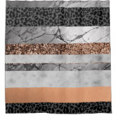 Leopard Marble Glitter Stripes Glam 3 Duschvorhang (Vorderseite)